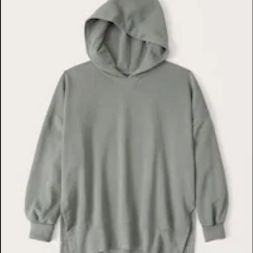NWOT ABERCROMBIE MOSS SPLIT HEM TERRY TUNIC POPOVER HOODIE